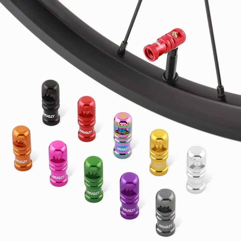 

2 шт. 2-в-1 колпачки для ниппелей Presta, антикоррозийные, износостойкие, для бескамерных шин, цветные, алюминиевые