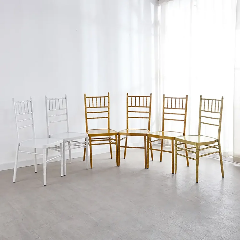 

Integrated Design Cheap metal Resin Gold And White Chaivari Chair For Wedding