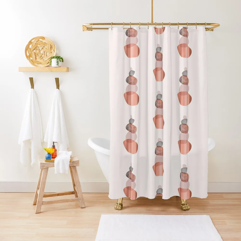 

Blush and Copper Balance Shower Curtain Modern Accessory Bathrooms Luxury Bathroom Shower Window Bathroom Accessorys Curtain