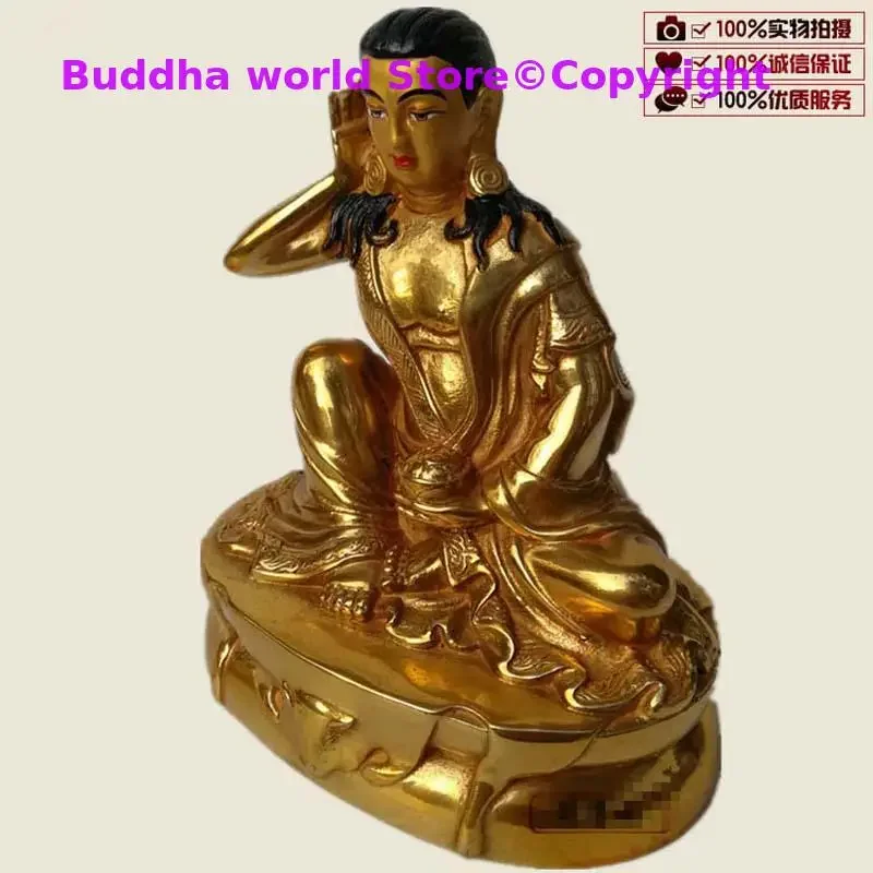 Tibetan Buddhism Kagyu Milarepa MI LA RI BA Buddhist venerable Effective protection COPPER gilding buddha statue