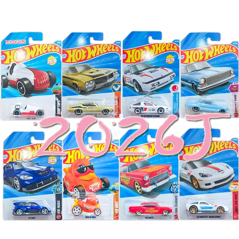 2026J Modelos Metálicos Hot Wheels Coche 1/64 Vehículo Fundido a Presión Audi RS2 Porsche Taycan Shelby GT500 82 Toyota Supra Juguetes