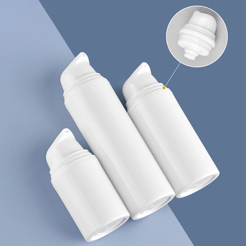Refillable Lotion Bottles White Pump Bottle Vacuum Toiletries Container Empty Plastic Cosmetic Bottle Travel Essentials