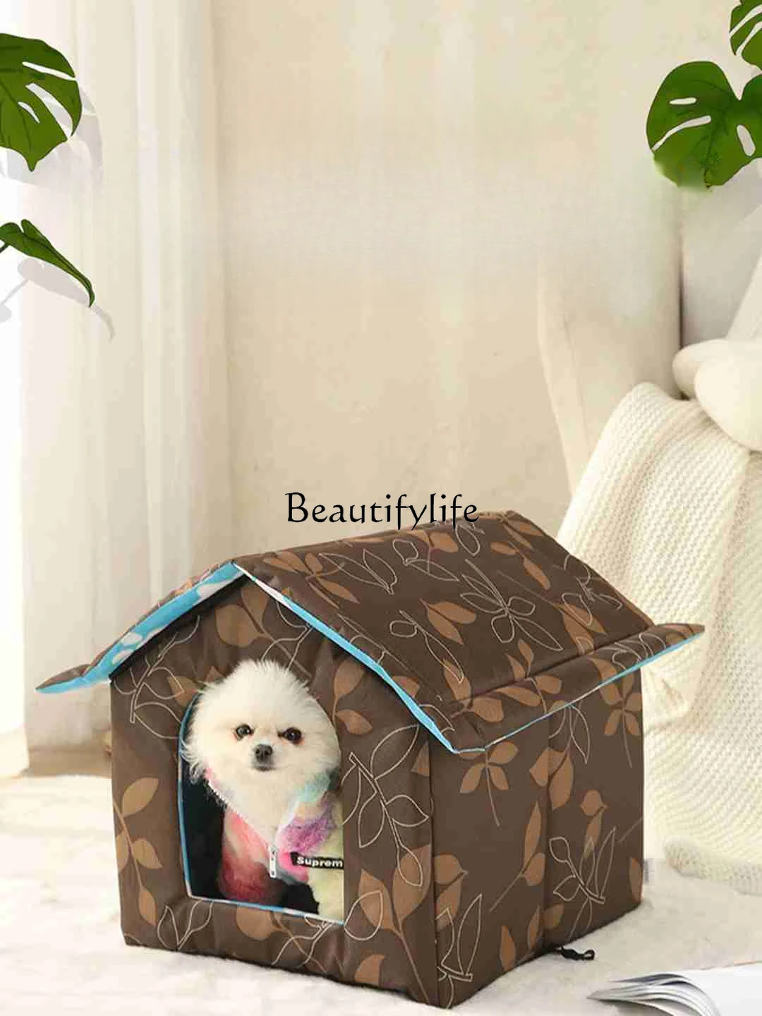 

Cat Nest Outdoor Cat and Dog House Pet Cushion Mat Cage Removable and Washable Tent Pet Supplies House