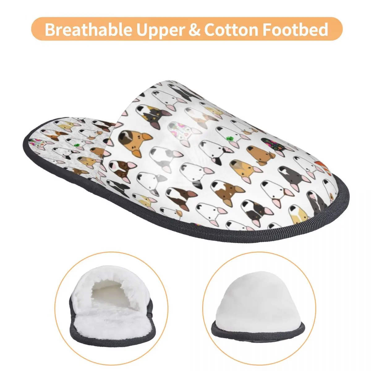 Multi Bull wiederholen gemütliche Scuff Memory Foam Hausschuhe Frauen Hunde liebhaber Bull Terrier Schlafzimmer Haus Schuhe