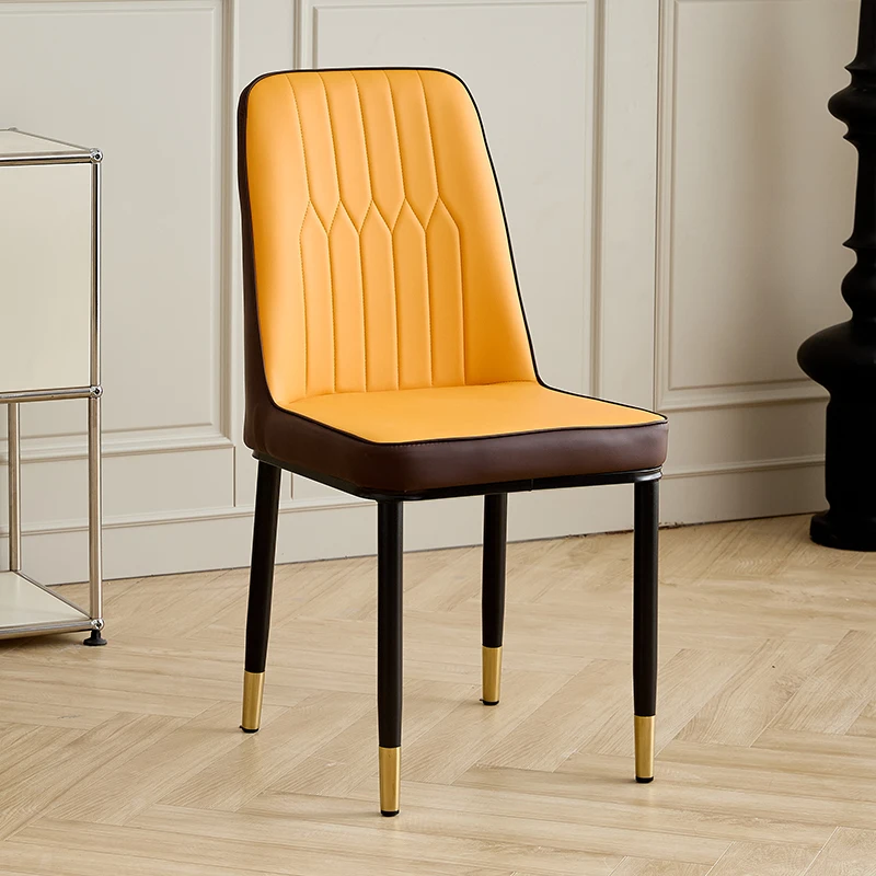 Modern Home Dining Chair Set,Luxury Tea Drinking Accent Chair,Elegant Wrought Iron Seat with Comfortable Backrest Leisure Chair