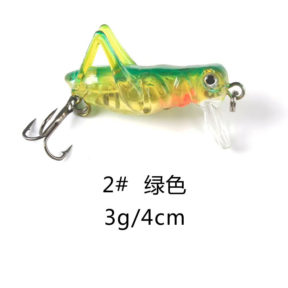 

5 Pcs Simulated Fishing Lures Bright Color Reusable Lifelike Grasshopper Baits Artificial Tackle for Freshwater