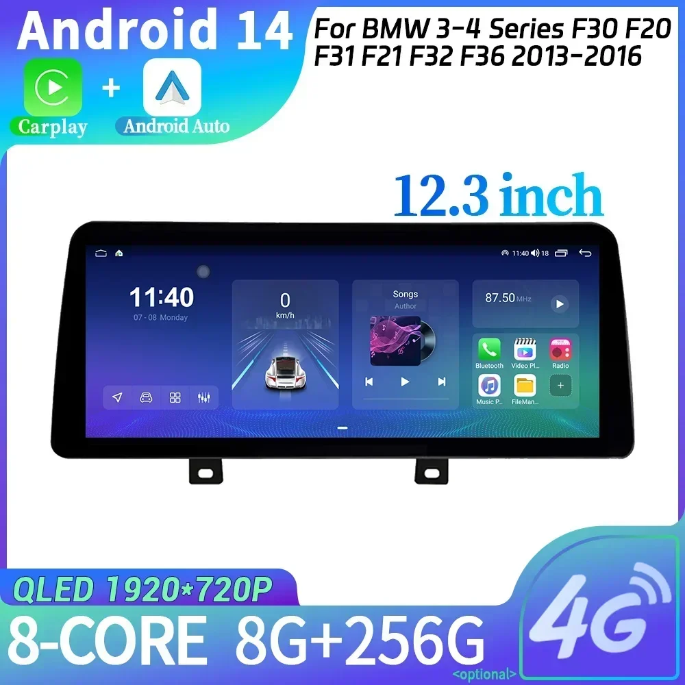 

12.3" For BMW 3-4 Series F30 F20 F31 F21 F32 F36 2013-2016 Android 14 Car Radio Multimedia Wireless Carplay Touch Screen Stereo
