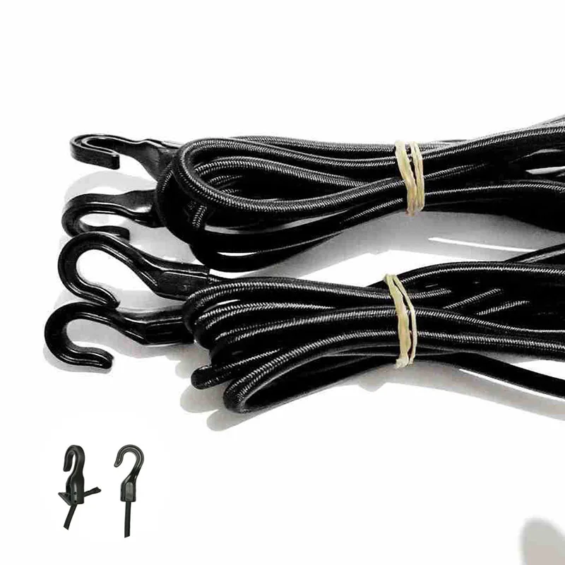 1m/1.5m/2m Heavy Duty Elastic Bungee Shock Cord Strap Stretch Plastic Hook Car Luggage Tent Kayak Boat Canoe Bikes Rope Tie