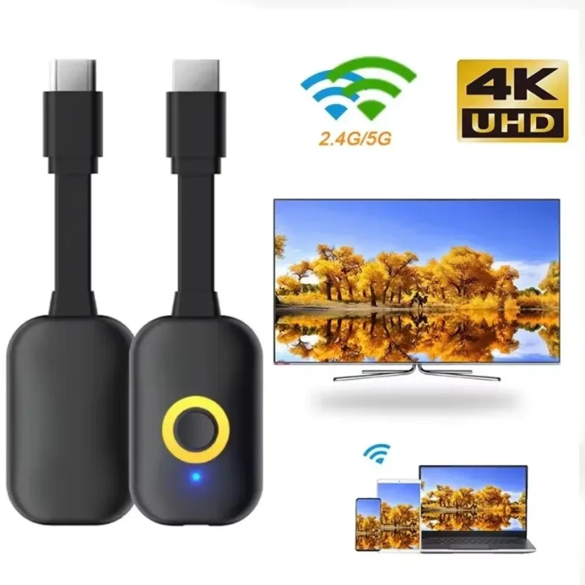 2.4G/5G Dual Band WiFi Display Dongle 4K HDMI‑Compatible Wireless TV Stick 1080P Screen Mirroring Video Receiver for TV Monitor