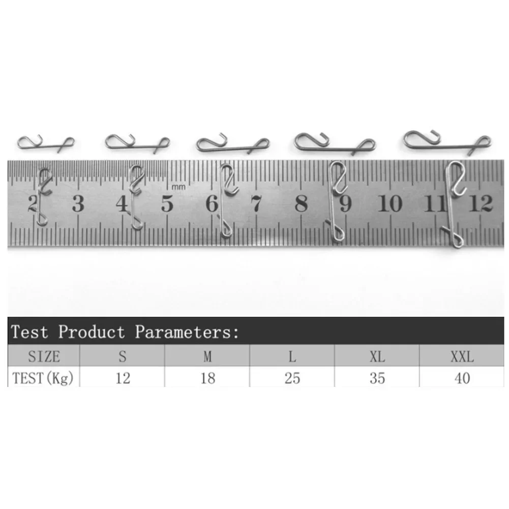 100pcs Fishing Swivel Snap Fast S M L XL XXL Size Snap Connector Knotless Stainless Steel Swivels High Quality