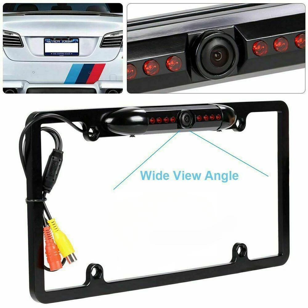 

Car Rear View Backup Camera 8 IR Night Vision US License Plate Frame