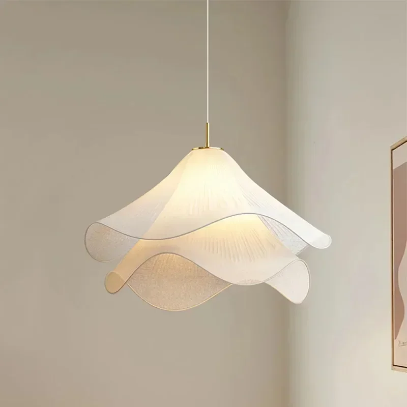 

Nordic Simple Cloth Chandelier Living Room Bedroom Lamp French Decoration Home Lustre Design Lighting Pendant Light LED Fixtures