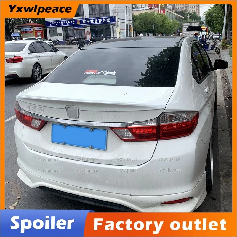 Dla Honda City 2015 2016 2017 2018 wysokiej jakości tworzywo ABS niepomalowany kolor tylny spojler bagażnika akcesoria samochodowe