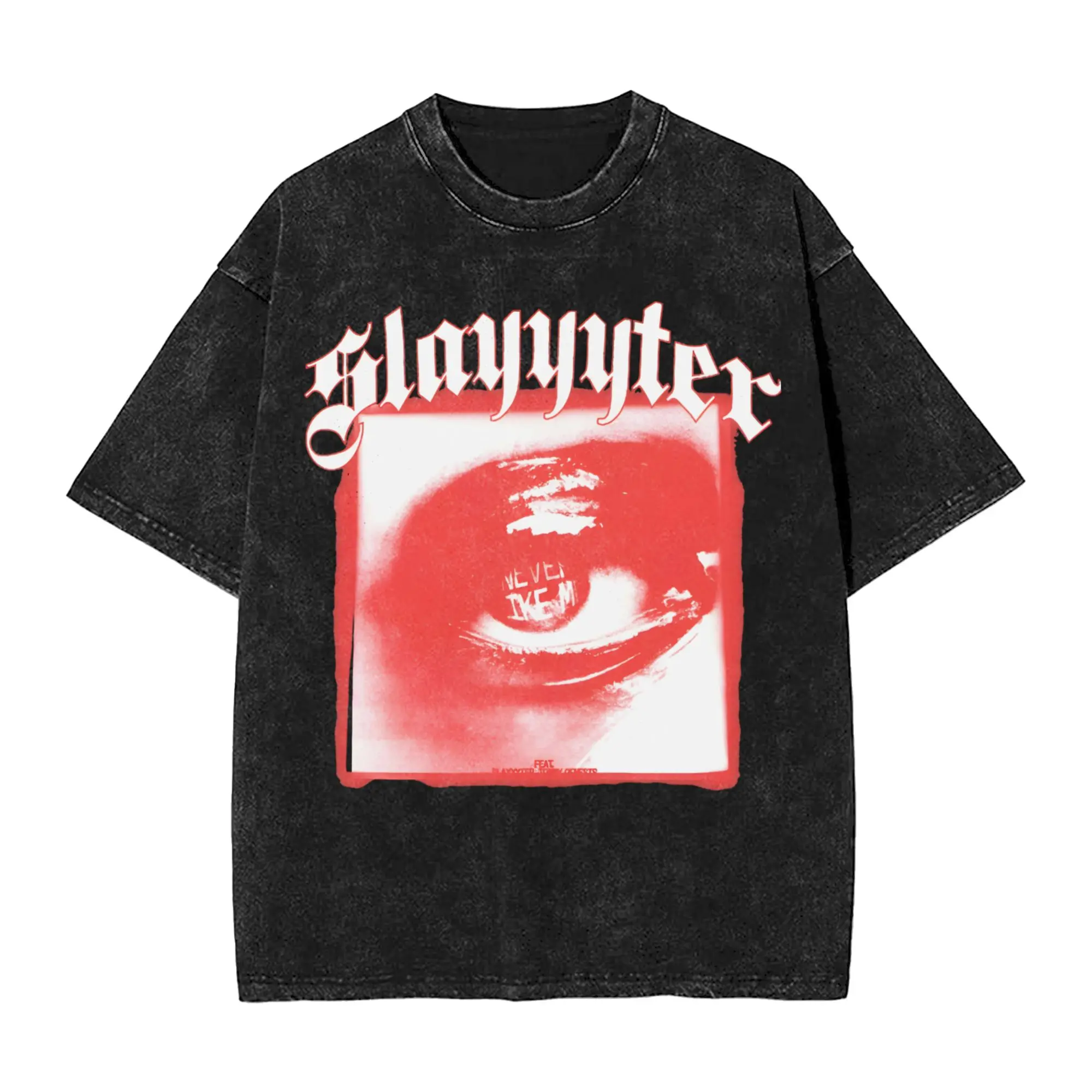 Slayyyter Eye Singer Synth Pop T Shirt Hip Hop Washed Cotton T-Shirt  Vintage for Men Women Tops Streetwear Summer Tee Shirt