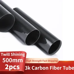 3k Carbon Fiber Tube, Twill Shining, Length:500mm, Wall Thickness: 1.5mm,Calibre: 6mm-42mm  RC Airplane Models Accessories.