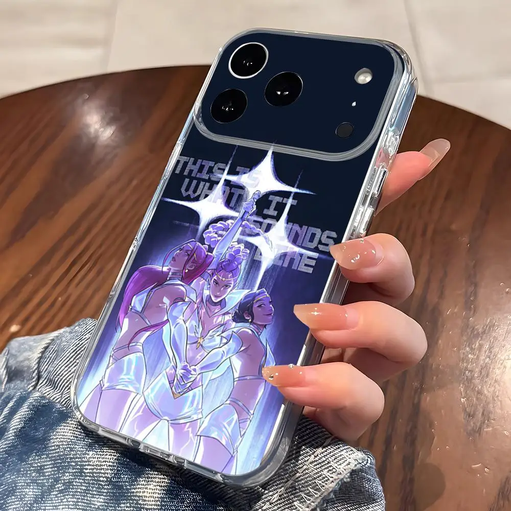 Чехол для телефона Kpop Demon Hunters Huntrix IPhone 17 16 Pro Max 15 14 13 11 12 Mini Xs X Xr 7 8 Plus Se прозрачный