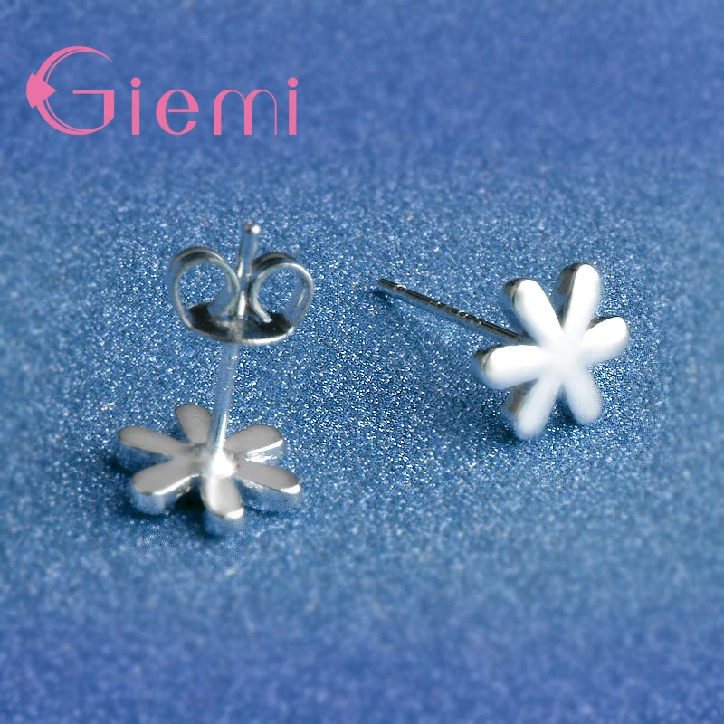 Top Solid 925 Sterling Silver Sunflower Piercing Stud Earrings For Women Girls Wedding Party Jewelry Gifts Accessory Wholesale