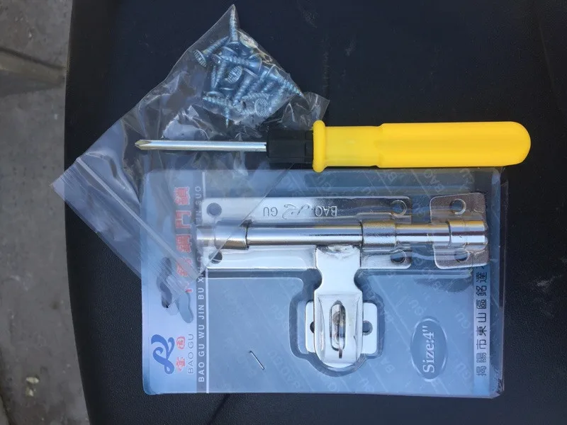 باب من الفولاذ المقاوم للصدأ قفل منزلق الصيد الأمن مزلاج قفل منزلق بوابة المنزل سلامة الأجهزة الباب البراغي 4 حجم اختياري #6