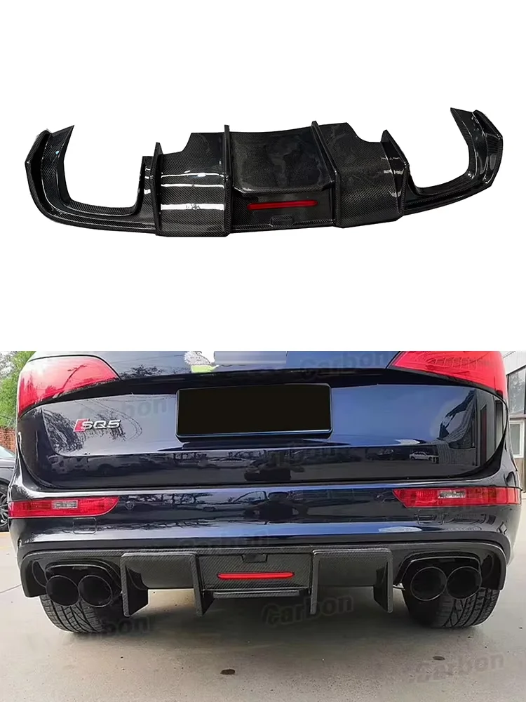 Geschikt voor Audi Q5 SQ5 2012-2018 koolstofvezel licht voertuig achterbumper diffuser lip achterspoiler onderdelen body kit