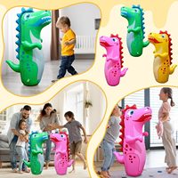 Inflatable Tumbler Dinosaur Punching Bag Blow up Boxing Dinosaur Model Bounce Back Boxing Bag for Kids Games Sport Activity toy