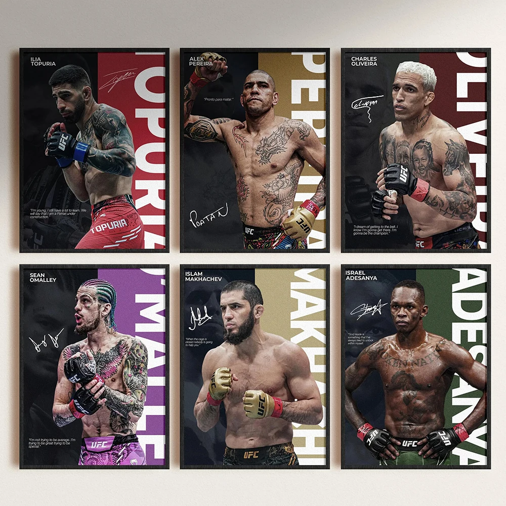 Famous Boxing Legends Fighting Poster UFC Inspirational ILIA TOPURIA Canvas Print Painting Wall Decor Gym Home Mural Cuadros