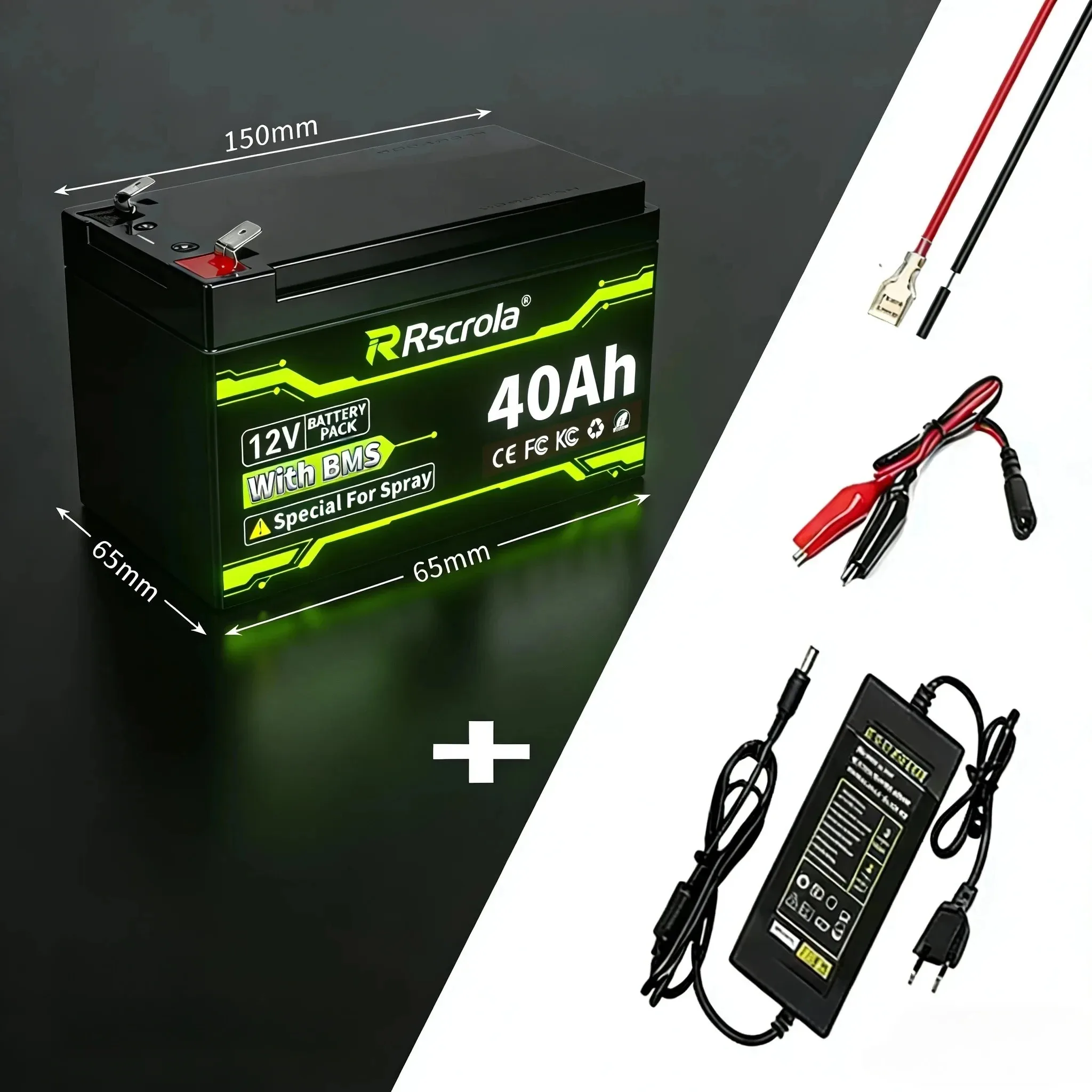 12V 18650 batterijpakket 50Ah 12V Li-ion batterijpakket met oplader, langdurig bruikbaar voor spuitapparaat, speelgoedauto voor kinderen, weegschaal, zonne-energie