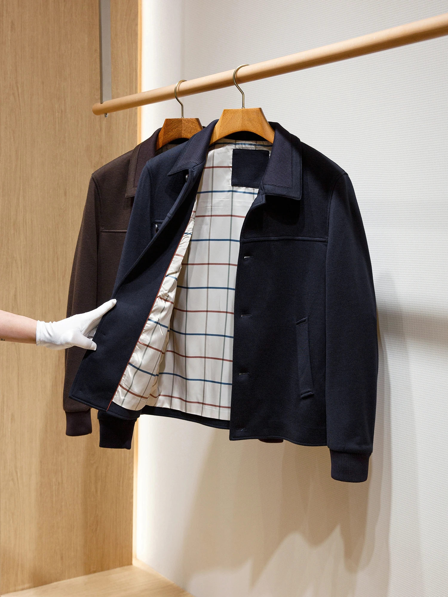 

Merino wool blend business casual lapel short woolen jacket