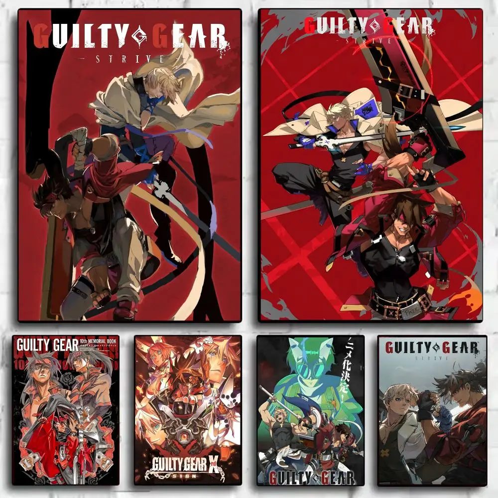 Fighting Game G-Guilty Gear Poster Decorative Wall Sticker Mural Photo Print for Bedroom Living Room Hallway Home Decor Gift