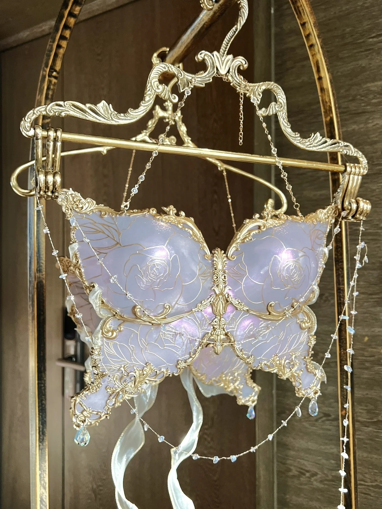 Cosplay Sexy Bra Handmade 3D Printed Soft Adhesive Butterfly Dream Bra Cos Mermaid Corset Girl's Photo Outfit