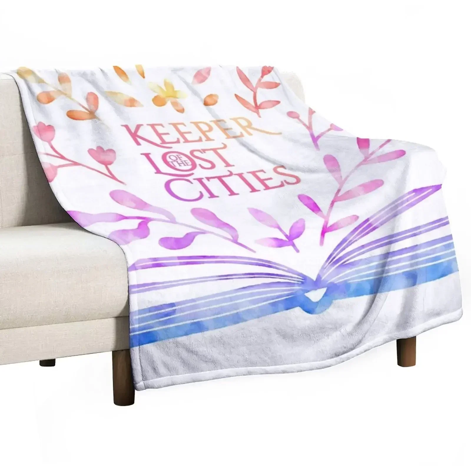 New Keeper of the Lost Cities Watercolor Bookish Design Throw Blanket Luxury Plaid Blankets