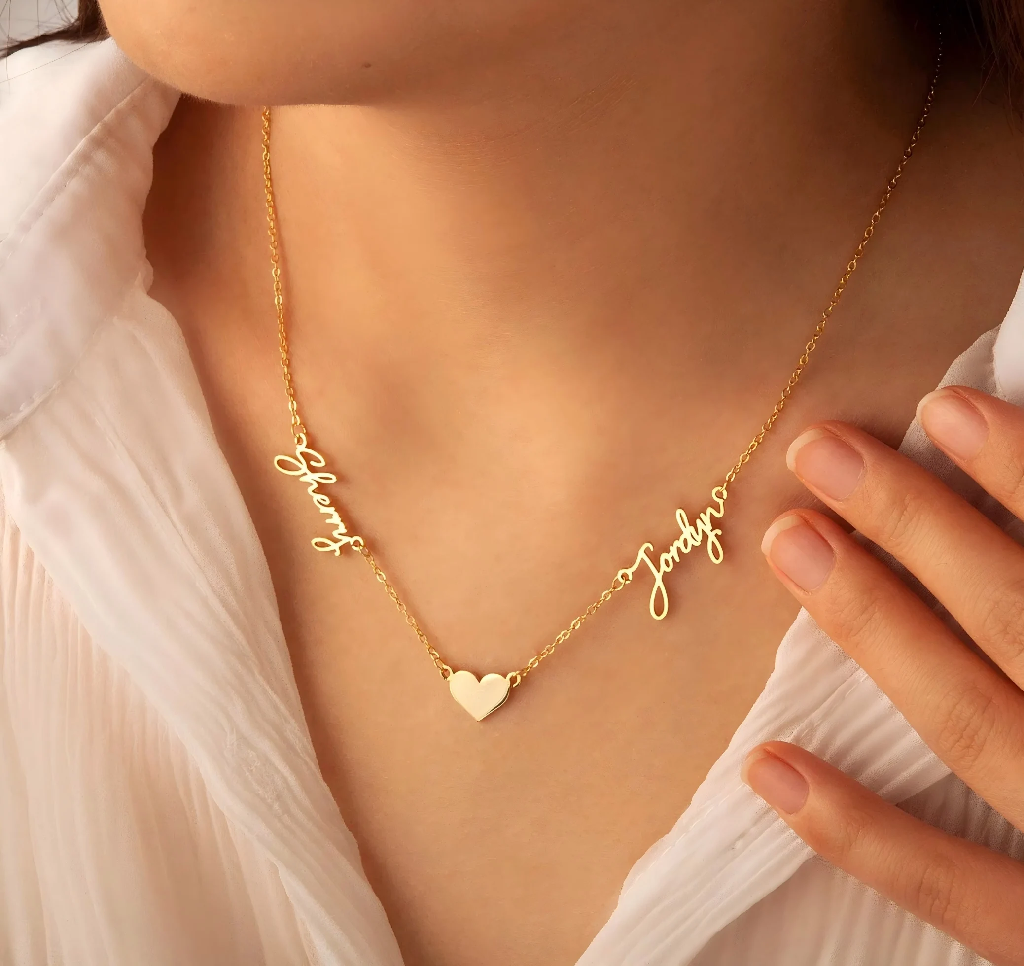 

Fashionable Custom Double Name Love Necklace Couple Affection Commemoration Friendship Witness Anniversary Birthday Jewelry Gift