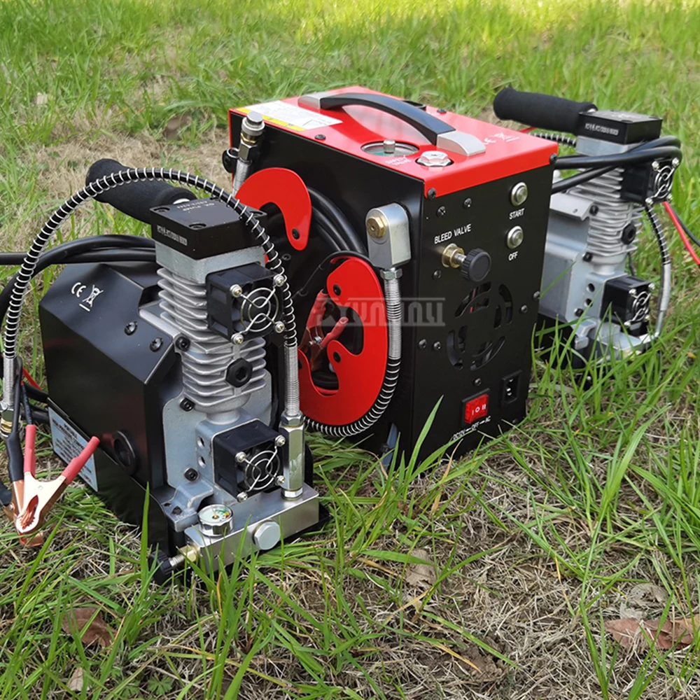 GX12V High Voltage 30MPA PCP Air Compressor Portable High Pressure Air Compressor with 12V Power Adapter PCP Scuba Rifle Tank