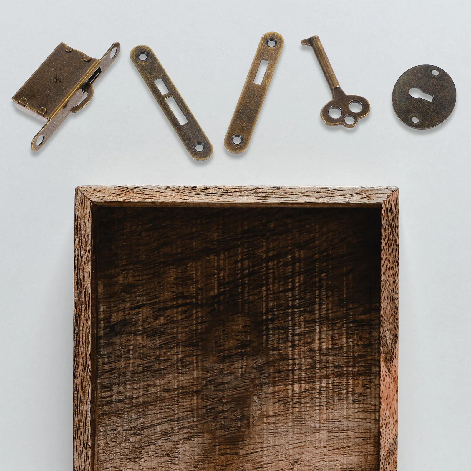 

2 Sets Locks for Wooden Boxes Jewelry Cases Cabinet Padlock Latch Hardware Hidden Latch Keyed Lock Retro Style