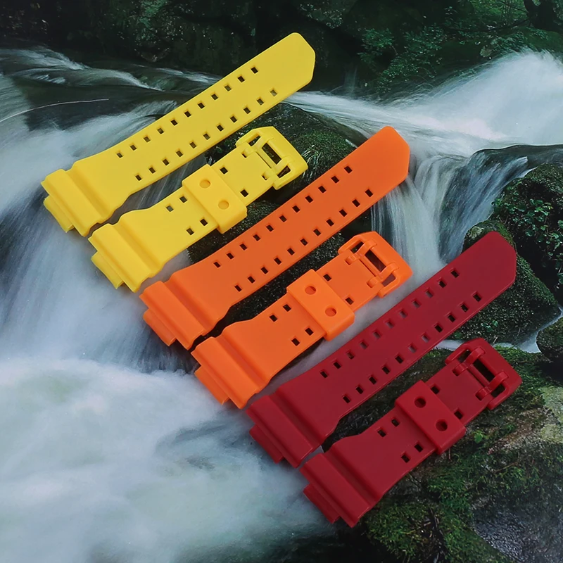 Accesorios de correa de reloj de resina compatibles con Casio GA400 GBA400 GBA-401, pulsera deportiva de silicona resistente al agua para hombres y mujeres, 16mm