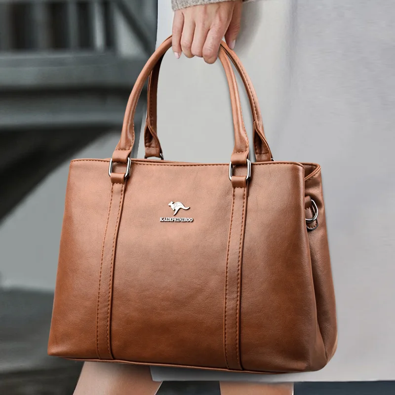 Mode 2-lagige Handtaschen hochwertige Umhängetasche Umhängetaschen für Damen Taschen Hoch leistungs tasche weiche Ledertaschen Sack ein Haupt