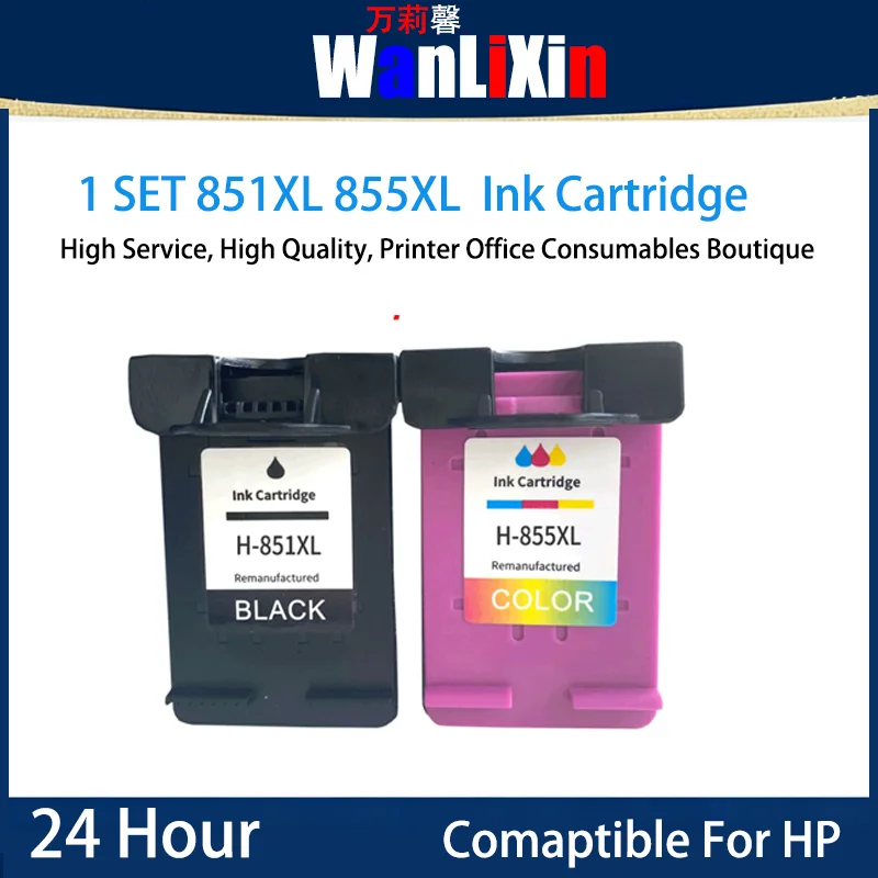 1 Juego de cabezales de impresión con cartucho de tinta 851XL 855XL compatibles con HP 100 150 6200 6210 7310 7410 470B K7100 460c 5740 6520