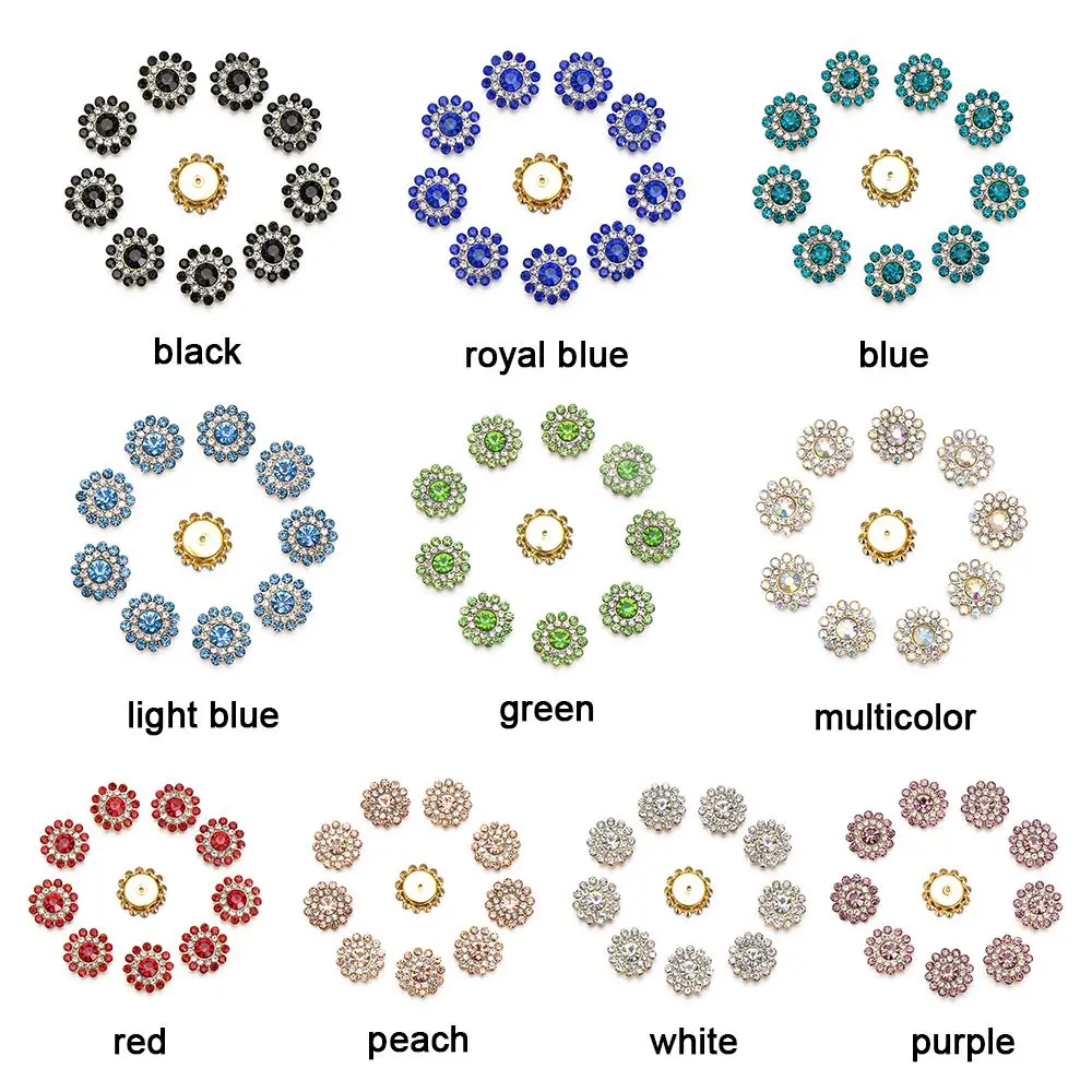 أزرار برّاقة لخياطة الملابس ، قاع فولاذية ، تزيين الملابس ، إكسسوارات القبعات ، حجر كريستال ، 14 أو 10 أو 10 أو