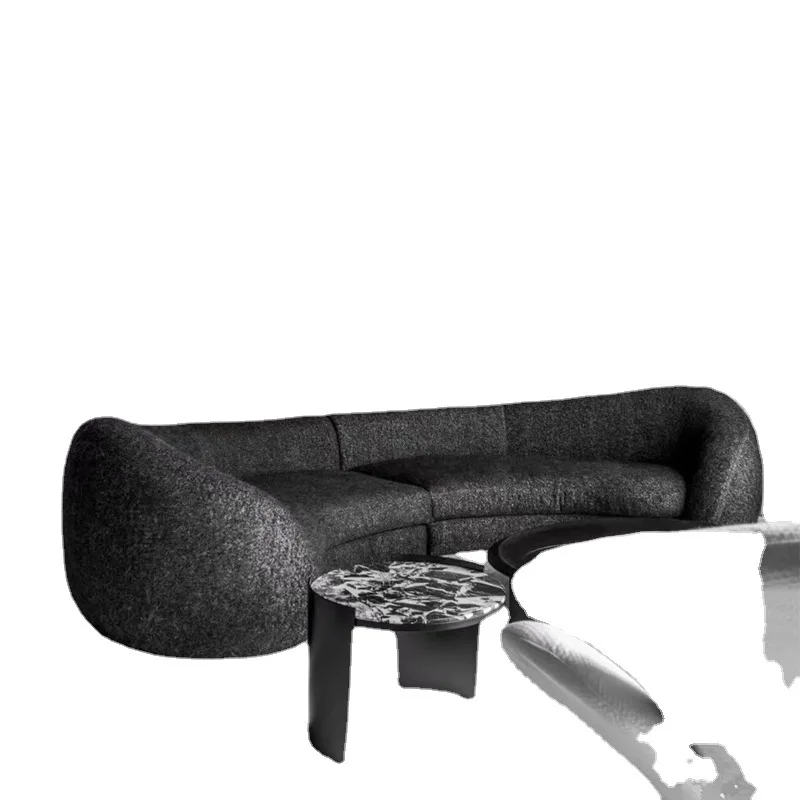 Big bear sofa, classic black sofa, model room beauty salon sofa in the hotel reception area