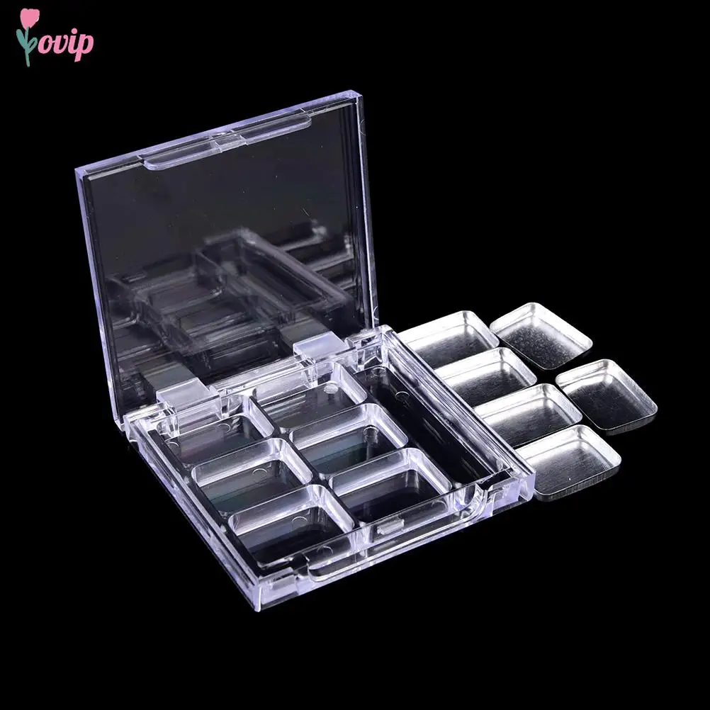 DIY Empty 6 Square Grid Eyeshadow Lipstick Powder Box Case Cosmetic Packing+6PCS Palette