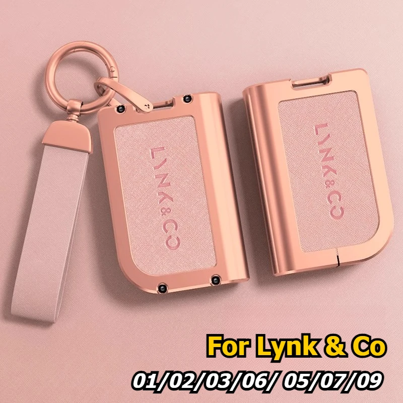 

Car Remote Key Case Cover Protection Keychain Keyless Bag Shell Zinc Alloy Car Accessories for Lynk & Co 01 02 03 06 05 07 09