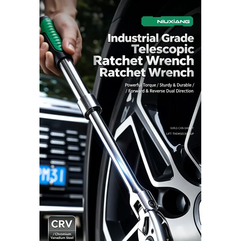 1/4 3/8 1/2 Inch Telescopic Ratchet Wrench 72-Tooth Flexible Extendable Drive Socket Spanner Hand Repair Tool