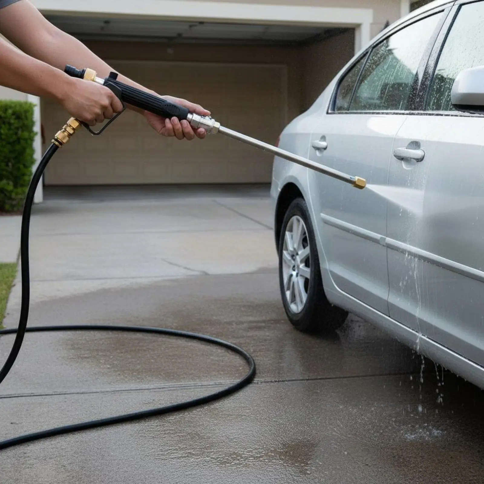 High Pressure Water Sprayer Nozzle Portable Design Water Hose for Washing Cars Gardens Patios Home Use