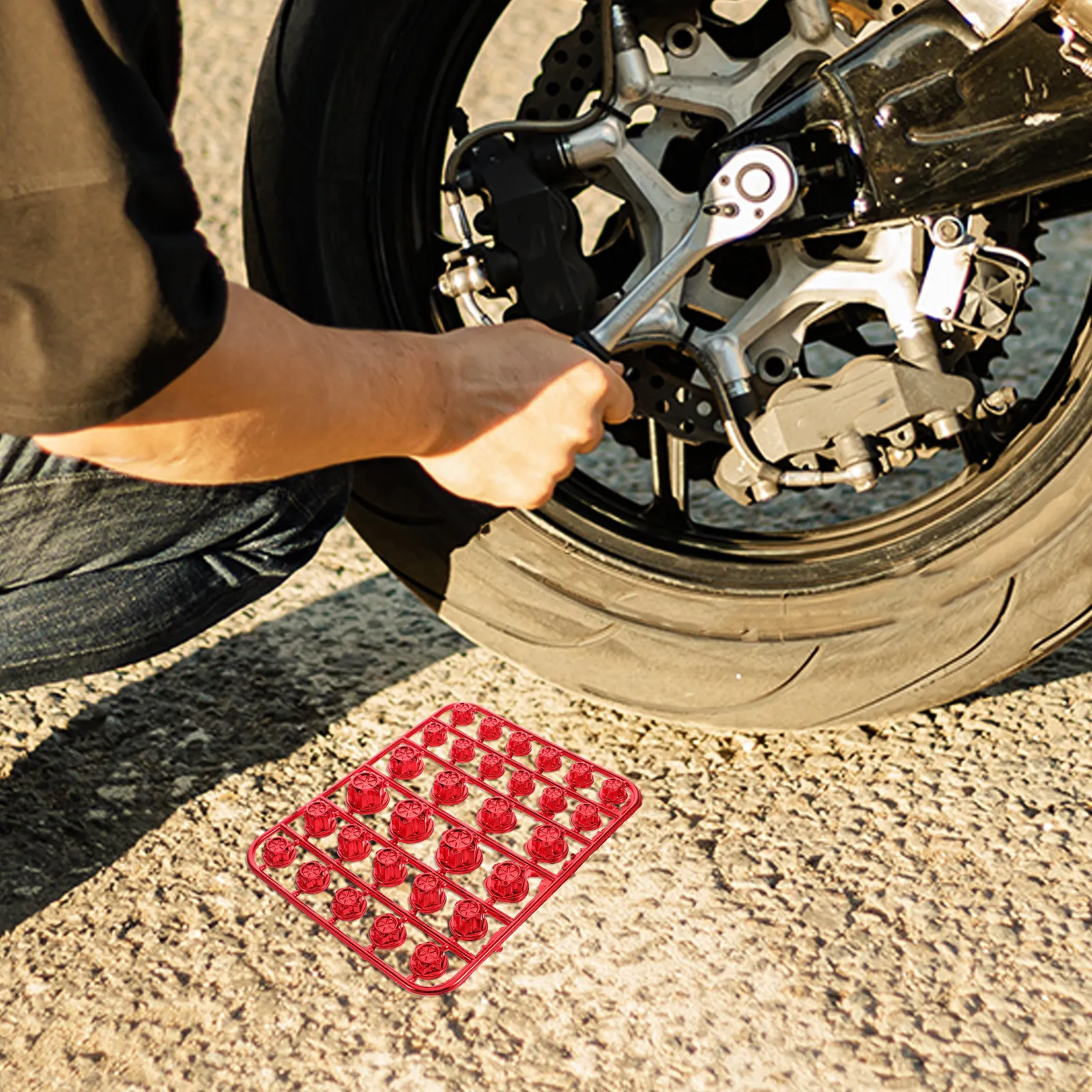 30Pcs Motorcycle Screw Trim Caps Hexagonal Bolt Covers Decorative Fastener Covers Engine Protection Motorcycle Modified Screw