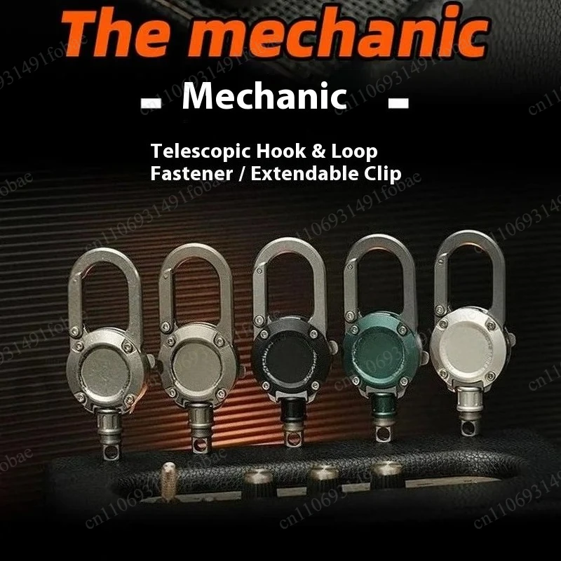 Heavy-Duty Aluminum Alloy Buckle, Retractable Structure, Multifunctional EDC Keychain with Fashion Look for Daily Use