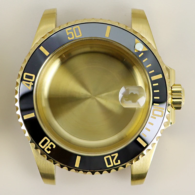 

40mm NH35 Case Gold PVD Sapphire Glass for GMT SUB Yacht-master Watch Case NH35 NH36 NH34NH38 NH70 Miyota 8215 Eta 2824 Movement