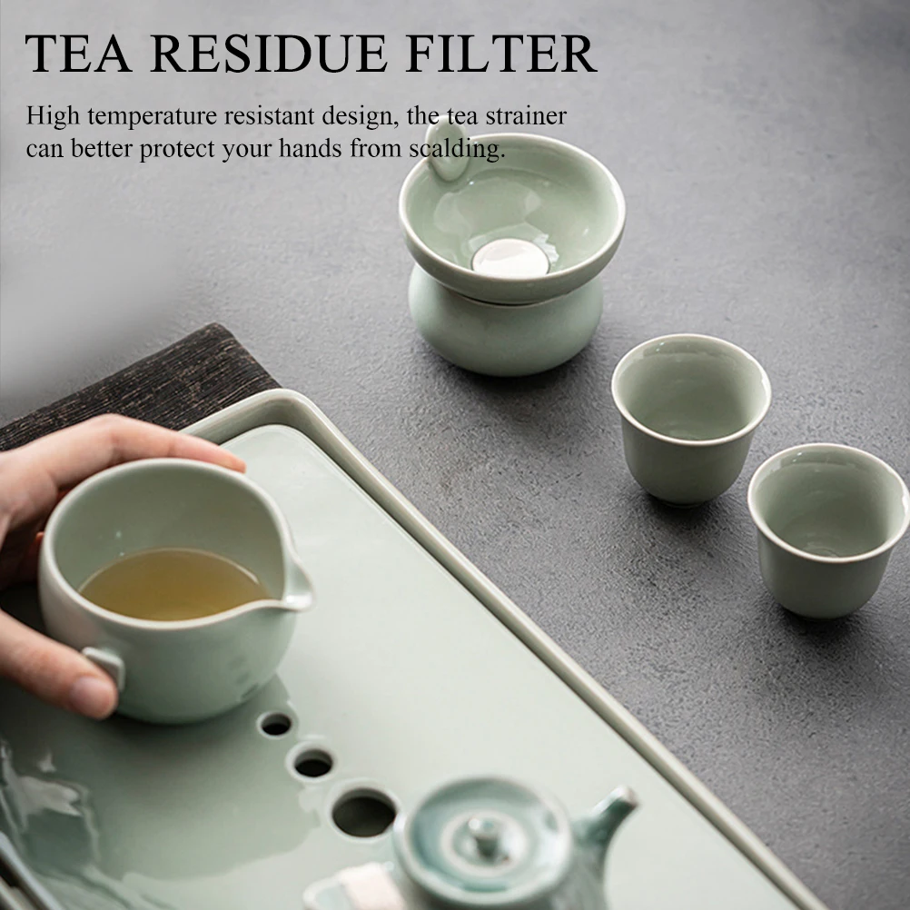 

WATIIFUFU Ceramic Tea Strainer Mesh Reusable Loose Tea Infuser Filter for Office Home Use