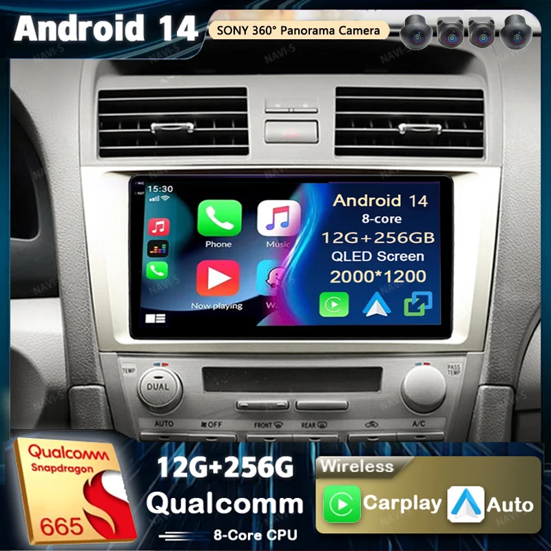 

Android 14 For Toyota Camry 6 XV 40 50 2006-2011 2K QLED Android Car Radio Multimedia Video Player BT AI Voice CarPlay 4G Stereo