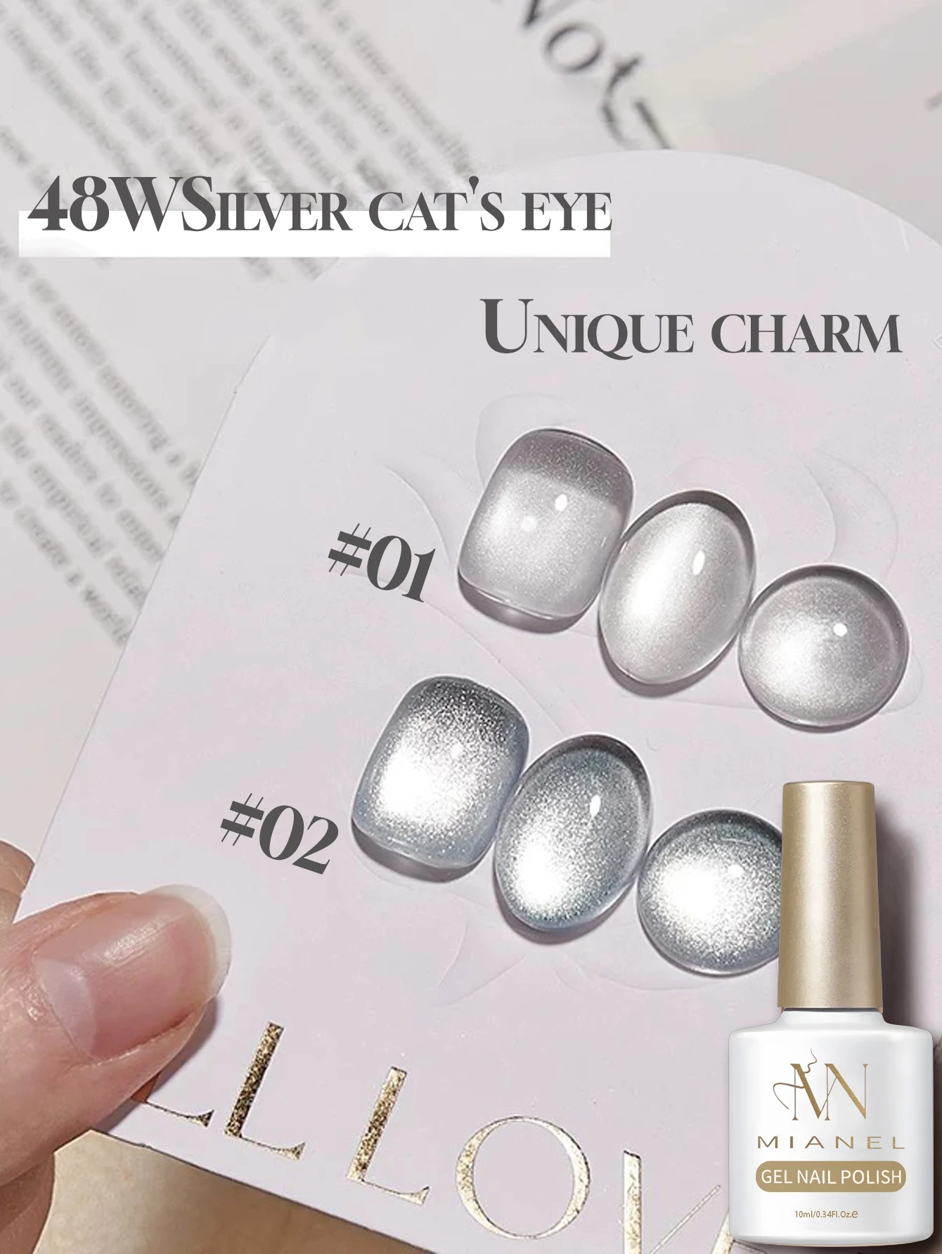 

MIANEL 10 мл зимний белый кристалл кошачий глаз гель-лак для ногтей популярный новый цвет фарфоровый белый 2025 хит продаж ногтей