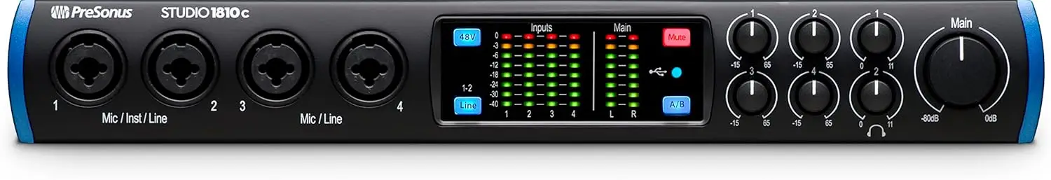 Studio 1810c 18x8, 192 kHz, USB Audio Interface with Studio One Artist and Ableton Live Lite DAW Recording Software