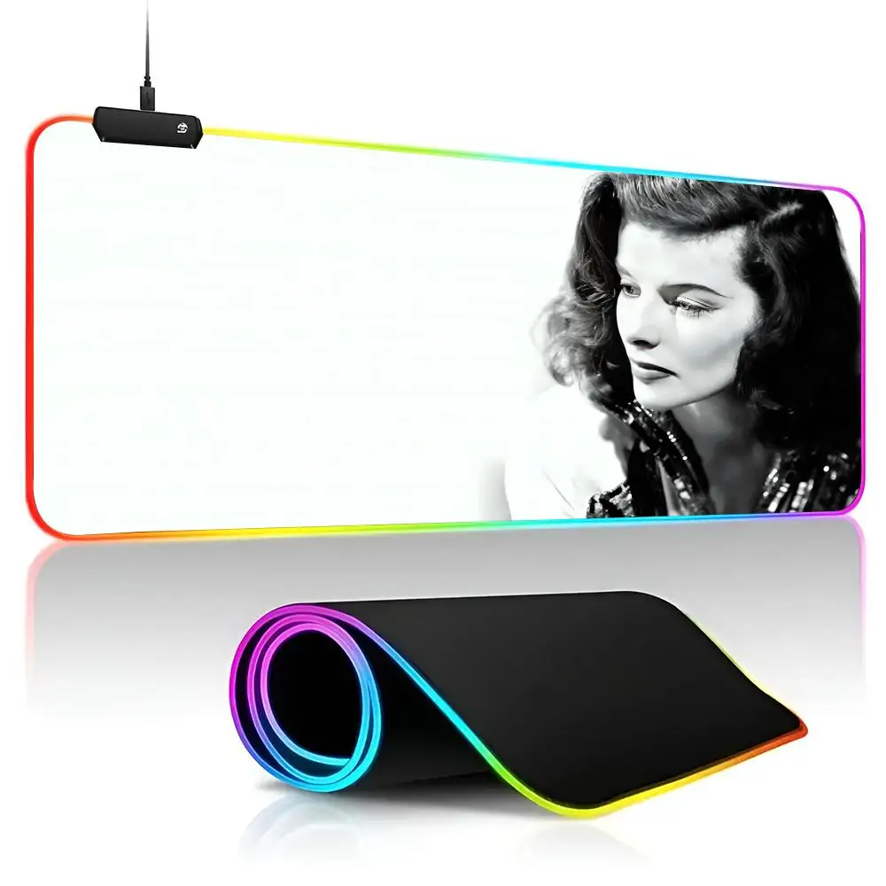 Katharine Hepburn   Mouse Pad  game RPG 40x90cm Mouse Mat Gaming Mousepads LED Keyboard Mats Luminous Desk Pads Mouse Pad For PC